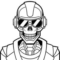 cyberpunk skull robot - science fiction cyberpunk skull face wearing futuristic virtual reality vector