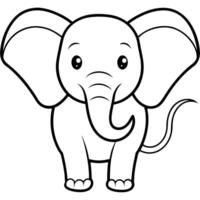 a stylized elephant with large ears and a curled trunk, designed with clean, simple lines, vector