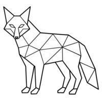 outline of a fox with geometric patterns, illustration line art vector