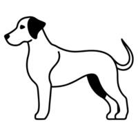 a silhouette style image of dog icon with white background, illustration line art vector