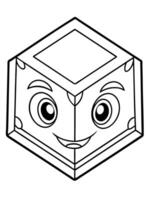 a 3d white square rouler to include in a childrens coloring book white background, vector