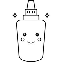 a drawing of a simple cute cosmetics soft glow, illustration line art vector
