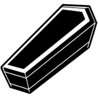 open black coffin, file of isolated cutout object with shadow on transparent background, vector