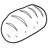 drawing of a bread, illustration line art vector