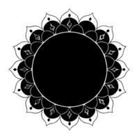 round ornament frame or circular pattern in form of mandala, illustration line art vector