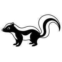 skunk line art illustration one white background, illustration line art vector