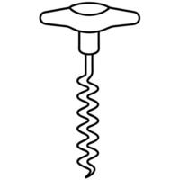 a corkscrew silhouette black and white background is clear white different, vector