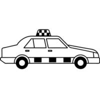 a big taxi cab with a checkerboard stripe along the side, a taxi sign on the roof, and space for vector