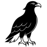 simple eagle bundle silhouette with white background, illustration line art vector
