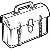 a classic briefcase, symbolizing professionalism and work, illustration line art vector