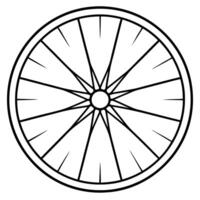 abstract representation of a bicycle wheel, illustration line art vector