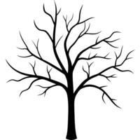 a tree without leaves against a white backdrop, creating a stark contrast, a dead tree for vector
