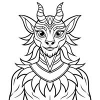 fantasy creature mythical background artwork, illustration line art vector