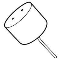 marshmallow, illustration line art vector