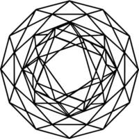 an intricate nest made from overlapping geometric shapes like hexagons and triangles, with tiny vector