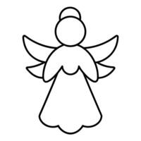 coloring page, bold line art, christmas angel, illustration line art vector