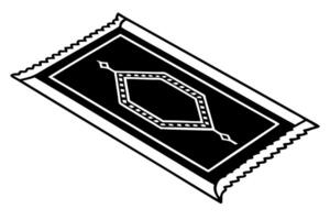 carpet silhouette on white backgrount, illustration line art vector