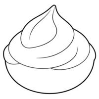 pastry meringue coloring pages for kids ages 3-4, simple coloring page cartoon style, black and vector