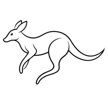 a jumping kangaroo in mid-motion, with minimalist curves emphasizing speed and agility, vector