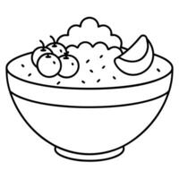 a vibrantly fresh and nutritious bowl, filled with fluffy quinoa, creamy avocado slices, vibrant vector