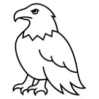 simple eagle icon bundle silhouette with white background, illustration line art vector