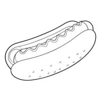 hotdog, illustration line art vector