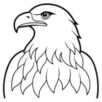 an image of bald eagle silhouette with a white background, illustration line art vector