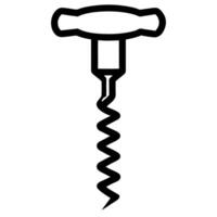 a corkscrew silhouette black and white background is clear white different, vector