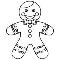 a cute gingerbread man with a big smile, decorated with icing there should be open space between vector