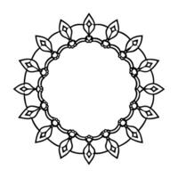 round ornament frame or circular pattern in form of mandala, illustration line art vector