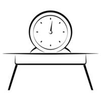 desk clock, illustration line art vector
