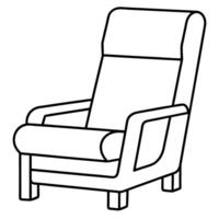recliner chair line art silhouette illustration, white background, illustration line vector