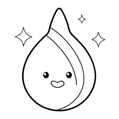 a drawing of a simple cute glow cosmetics opal, illustration line art