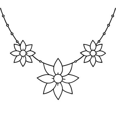 minimal line drawing of diwali flower garlands, illustration line art