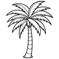 palm-tree-black-and-white-isolated-icon-vector-ill, illustration line art vector