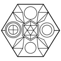 large, bold geometric shapes like circles, squares, triangles, and hexagons, illustration vector