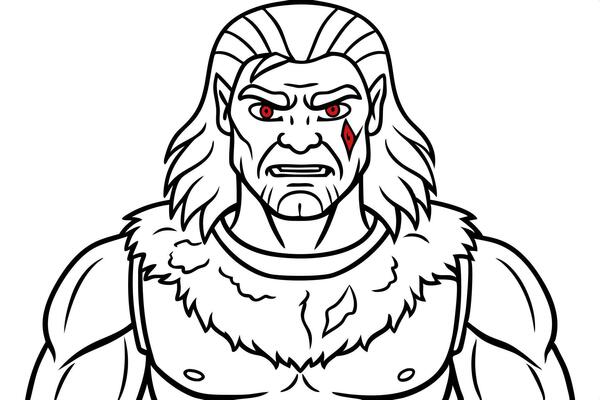 barbarian bleeding, illustration line art