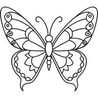 a delicate butterfly with symmetrical wings, each filled with intricate line patterns, vector