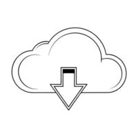 a modern icon of a cloud with uploading and downloading arrows symbolizing web hosting made for a vector