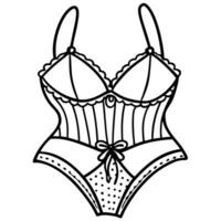 a bra without a background hand-drawn by a liner in a vintage style, illustration line art vector