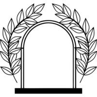 rectangular arch, frame of branches and leaves autumn theme on a dark background, presentation of a vector