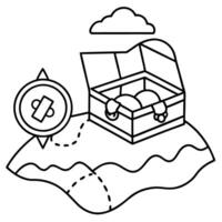adventure theme like treasure maps, illustration line art vector