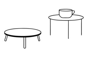 1 cup live coffee on the coffee two different table latest design dynamic outline art on vector