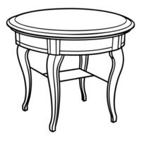 a silhouette image of a table on a white background, illustration line art vector