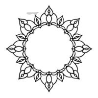 round ornament frame or circular pattern in form of mandala, illustration line art vector