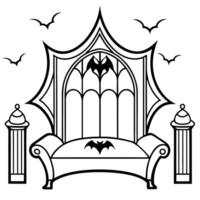 victorian vampires lair with rich velvet upholstery, gothic decor, and a dark, vampiric ambiance vector