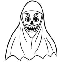 creepy ghost halloween concept background with selective focus and copy space, illustration vector