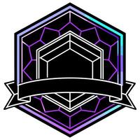 a purple holographic hexagon patterns stunning ultrawide banner on black background, perfect for vector
