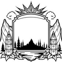 dark fantasy background with empty copy-space ai image, illustration line art vector