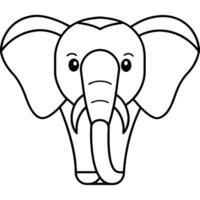 a stylized elephant with large ears and a curled trunk, designed with clean, simple lines, vector